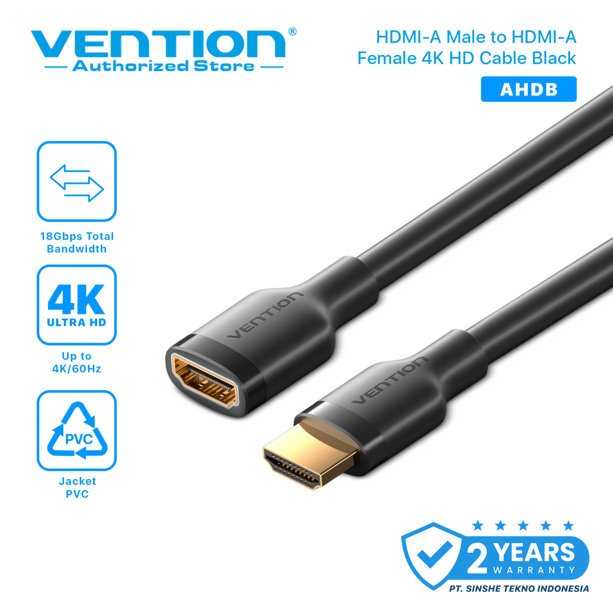 Vention Kabel Extension Perpanjangan HDMI Male to Female 2.0 4K Utra HD Cable