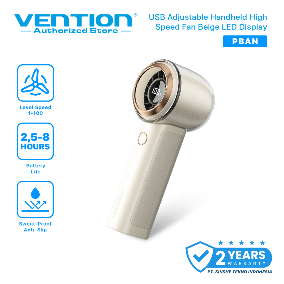 Vention Kipas Mini Portable Turbo Fan 13000RPM 3000mAh Stepless Speed Kipas Angin Genggam LED Display